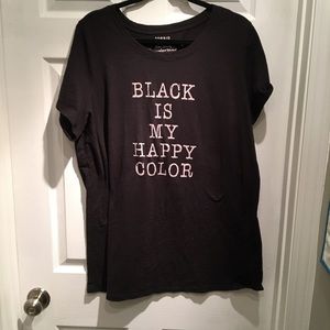 Torrid 3x T-shirt “Black is my happy color”